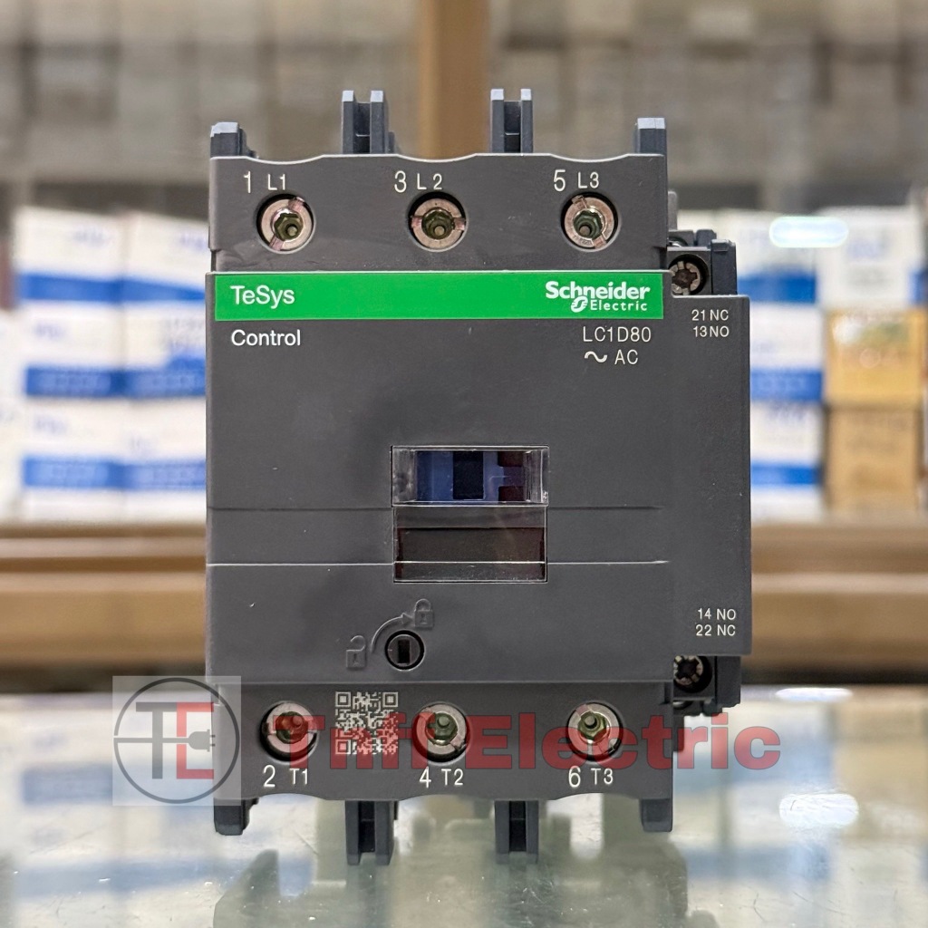 Schneider LC1D80M7 (คอยล์ 220VAC) แมกเนติก คอนแทคเตอร์ (1NO + 1NC)