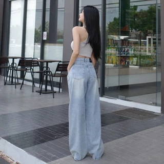 กางเกงยีนส์ขากระบอกใหญ่ รุ่น Secret Jeans