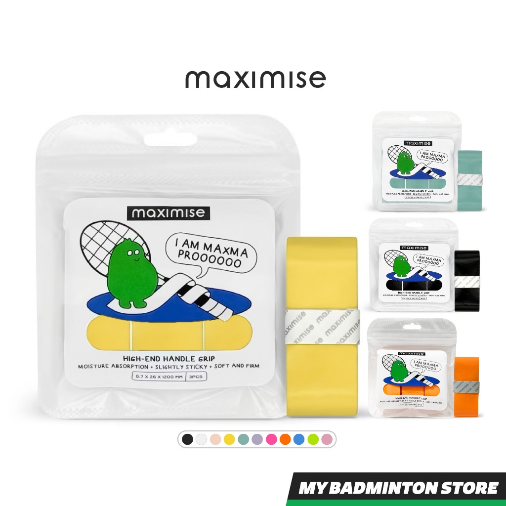 กริปพันด้าม แบดมินตัน MAXIMISE พันด้ามเทนนิส pickleball รุ่น MAXMA PRO/POP นุ่มหนึบ เกาะมือ All Round กริป จบในตัวเดียว