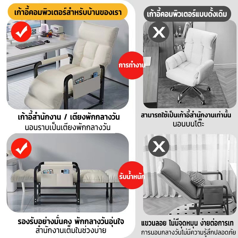 MMR เก้าอี้เอน เก้าอี้สํานักงาน เก้าอี้ทำงาน การปรับหลายระดับของพนักพิง นั่ง/นอนลง/นอนหลับ - รูปที่ 7