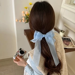 กิ๊ฟติดผม โบว์เน็ตติดผม🎀 ขนาดใหญ่ สีสันสดใส ยาวรัดผม หลากสี หวาน สำหรับผู้หญิง เครื่องประดับแฟชั่น✨