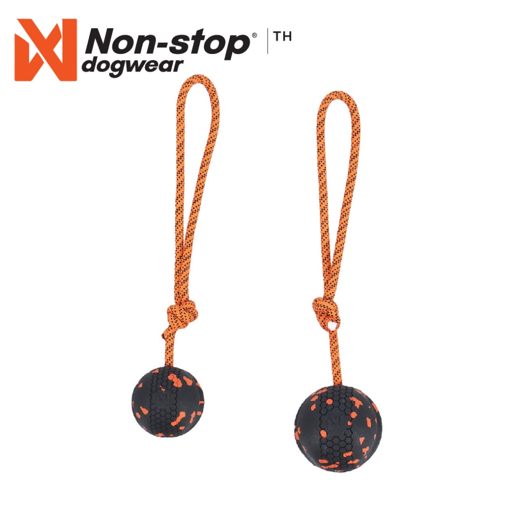 Non-stop dogwear Dog Ball On Rope ของเล่นสุนัข ลูกบอลยางสุนัข แบบมีเชือก