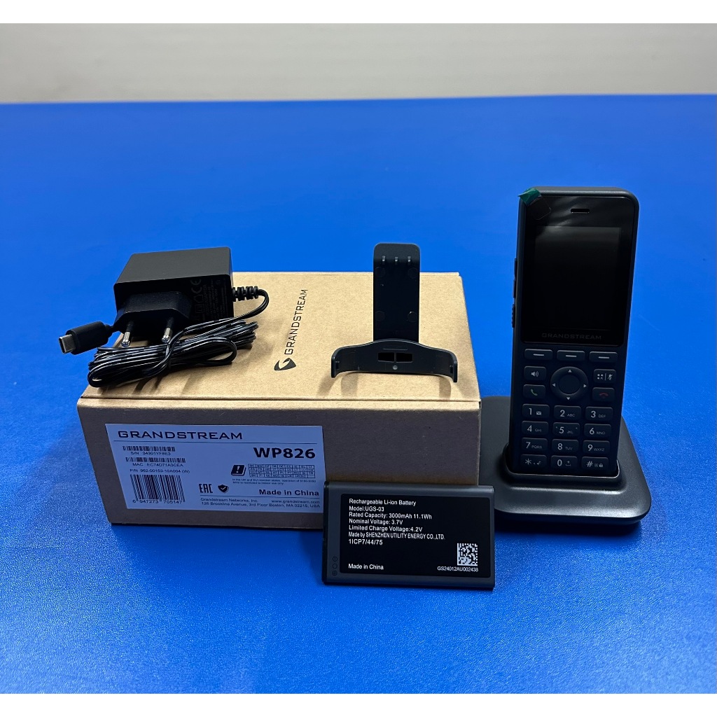 WP826 GRANDSTREAM  SIP WIFI6 Phone HD Dual Band 2.4&5.0GHz.,3 Line,3 SIP,Bluetooth