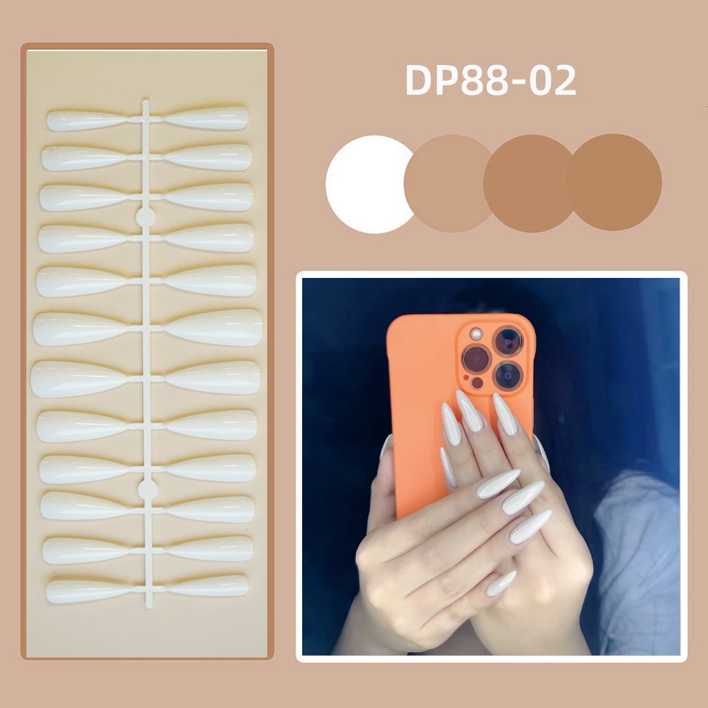 Luxnail FN64 พร้อมส่งเล็บปลอมทรงแหลมยาวพิเศษงานสีพื้น รูปที่ 2