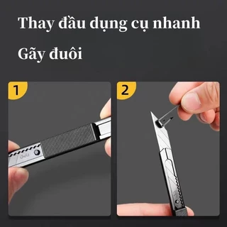 Deli คัตเตอร์ 9mm มีดตัด สเตนเลส miniตัดกระดาษ กรีดชิ้นงาน ด้ามแข็งแรง อุปกรณ์สำนักงาน คุณภาพสูง