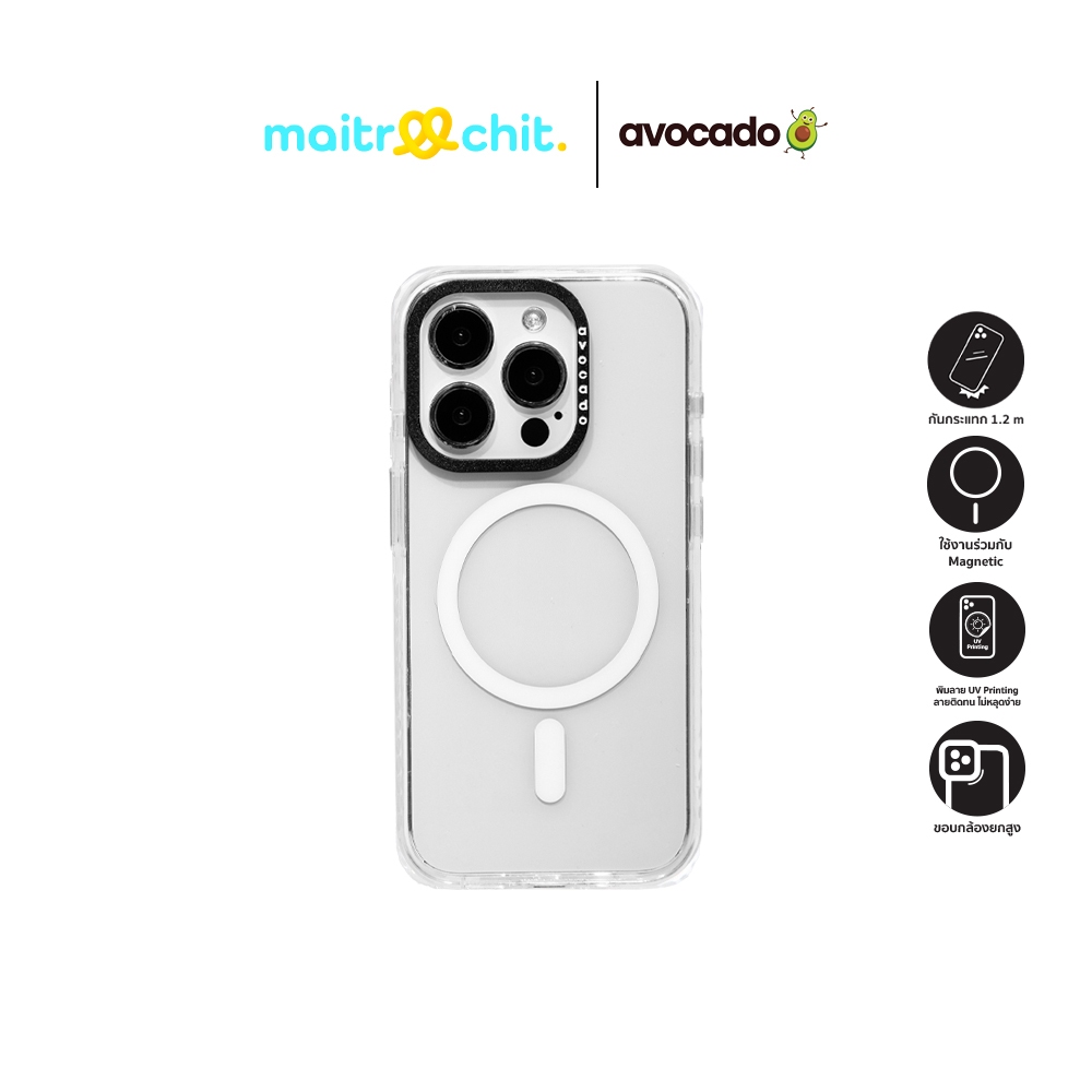 Avocado รุ่น Elite Clear เคสสำหรับ iPhone 11 / 12 / 13 / 14 / 15 / 16