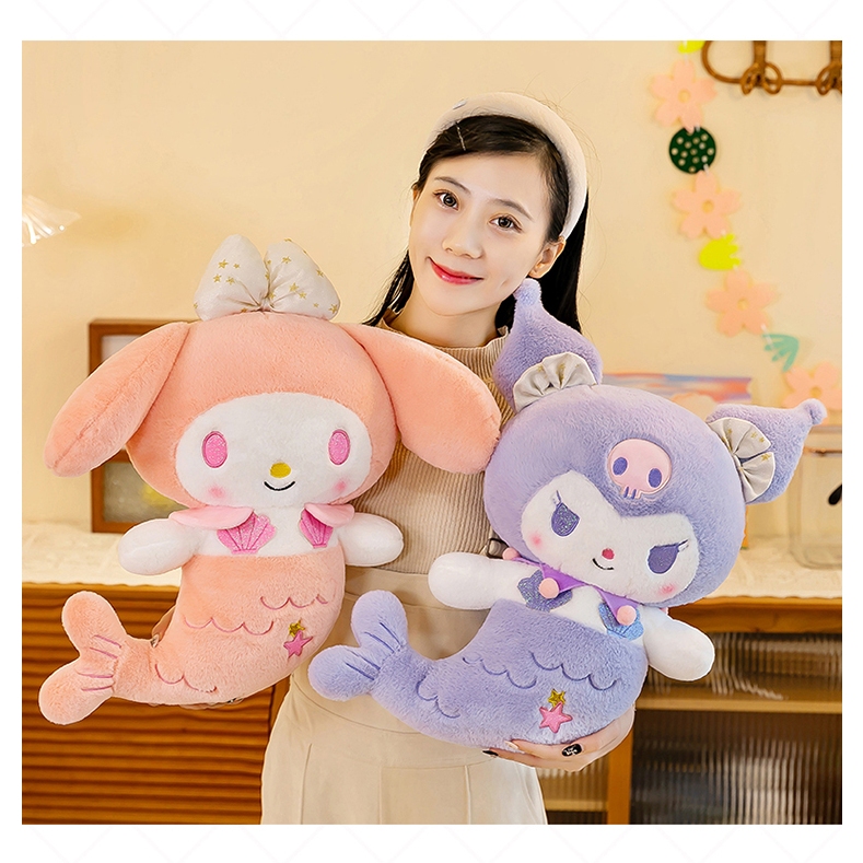 Sanrio หมอนตุ๊กตานุ่ม รูปการ์ตูนเมโลดี้ คุโรมิ Kuromi นางเงือกน่ารัก ของขวัญวันเกิด สําหรับผู้หญิง - รูปที่ 2