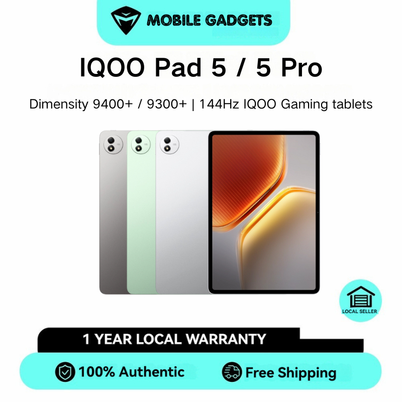 IQOO Pad 5 / 5 Pro Tablets | Dimensity 9400+ / 9300+ | 144Hz IQOO Gaming tablets