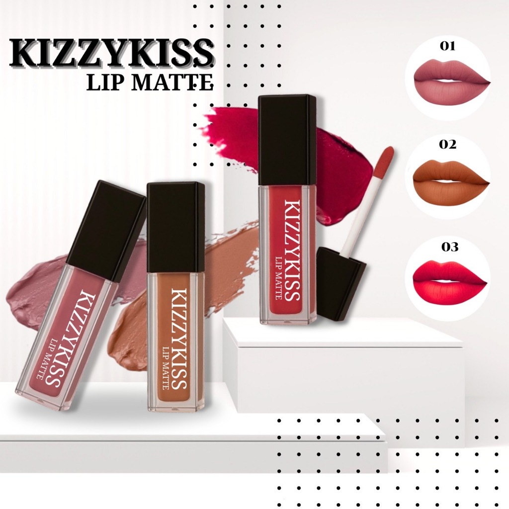 Kizzy Kiss Soft Matte ลิปซอฟต์แมทบางเบาไม่หลุด แถมฟรีกระจกพกพา(จำนวนจำกัด)