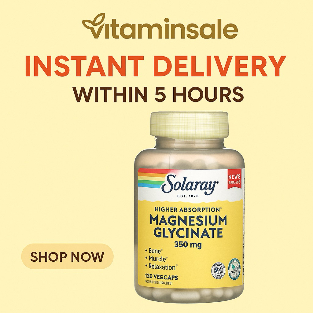 Solaray Magnesium Glycinate 3500mg 120 VegCaps แมกนีเซียมดูดซึมดี แคปซูลมังสวิรัติ