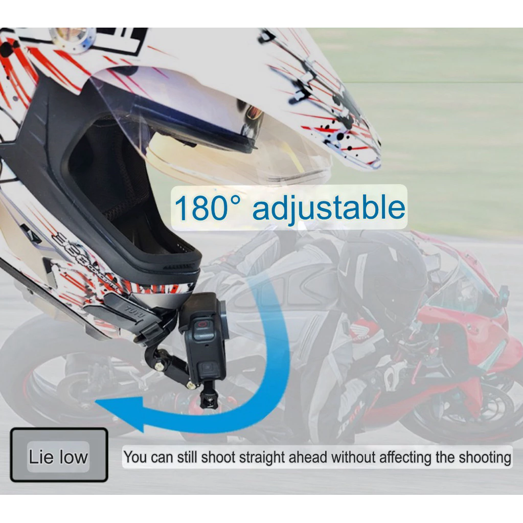 TUYU ขายึดติดหมวกกันน้อค สำหรับกล้องโกโปร กล้องแอคชั่น Motorcycle helmet Bracket for GOPRO DJI / Action Camera ติดหมวก thumbnail 10