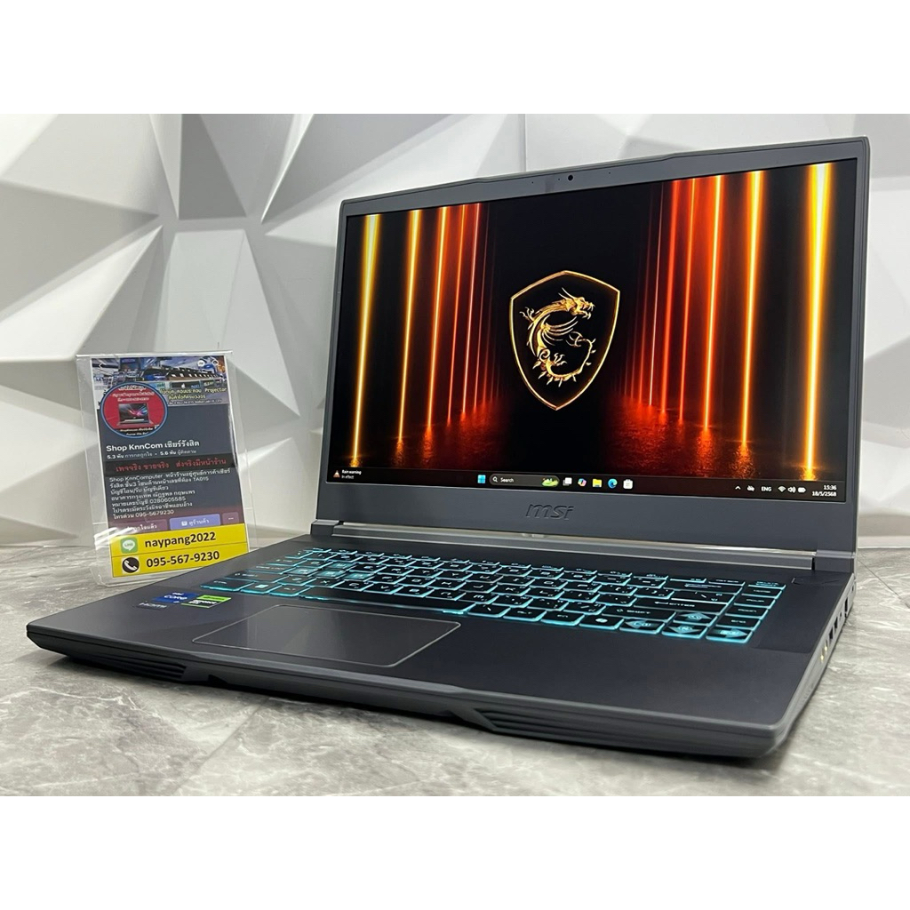 MSI THIN 15 B12VE-1896TH มือสองประกันศูนย์ 28-12-2026 Core i7-12650H Ram 16 GB RTX 4050 6GB