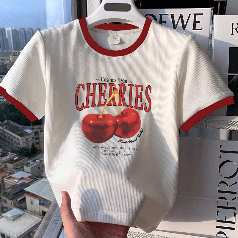 ฤดูร้อนใหม่มีหลายไซซ์ให้เลือกสไตล์ลำลองเสื้อพิมพ์ลายเสื้อยืดผู้หญิงน่ารักๆสวมใส่สบายการจัดส่งสินค้าในกรุงเทพฯ