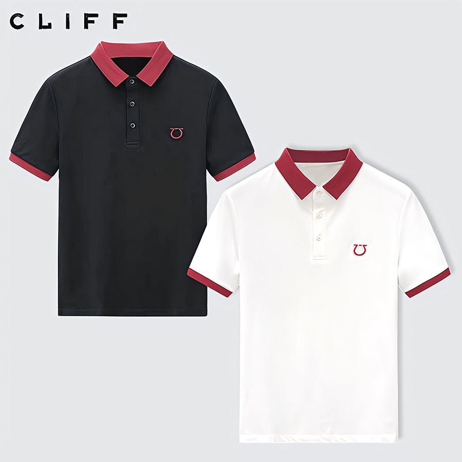 CLIFF เสื้อโปโลผู้ชาย แขนสั้นผู้ชาย แฟชั่นแมทช์ง่าย 2025ฤดูร้อนรุ่นใหม่
