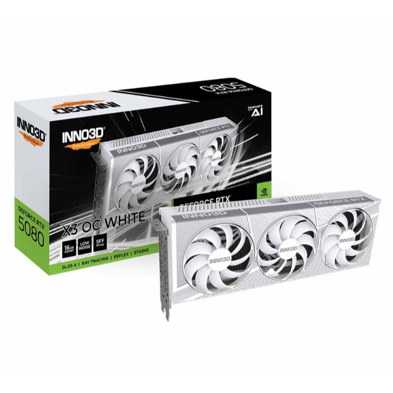 VGA INNO3D GEFORCE RTX 5080 X3 OC WHITE - 16GB GDDR7 (N50803-16D7X-17605211)