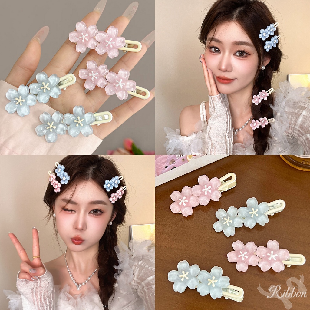 กิ๊บติดผม กิ๊บดอกไม้ ขนาดเล็ก ดอกซากุระ y2k สีสันสดใส สีแคนดี้ หวาน โดปามีน สไตล์เจ้าหญิง พร้อมส่งในไทย