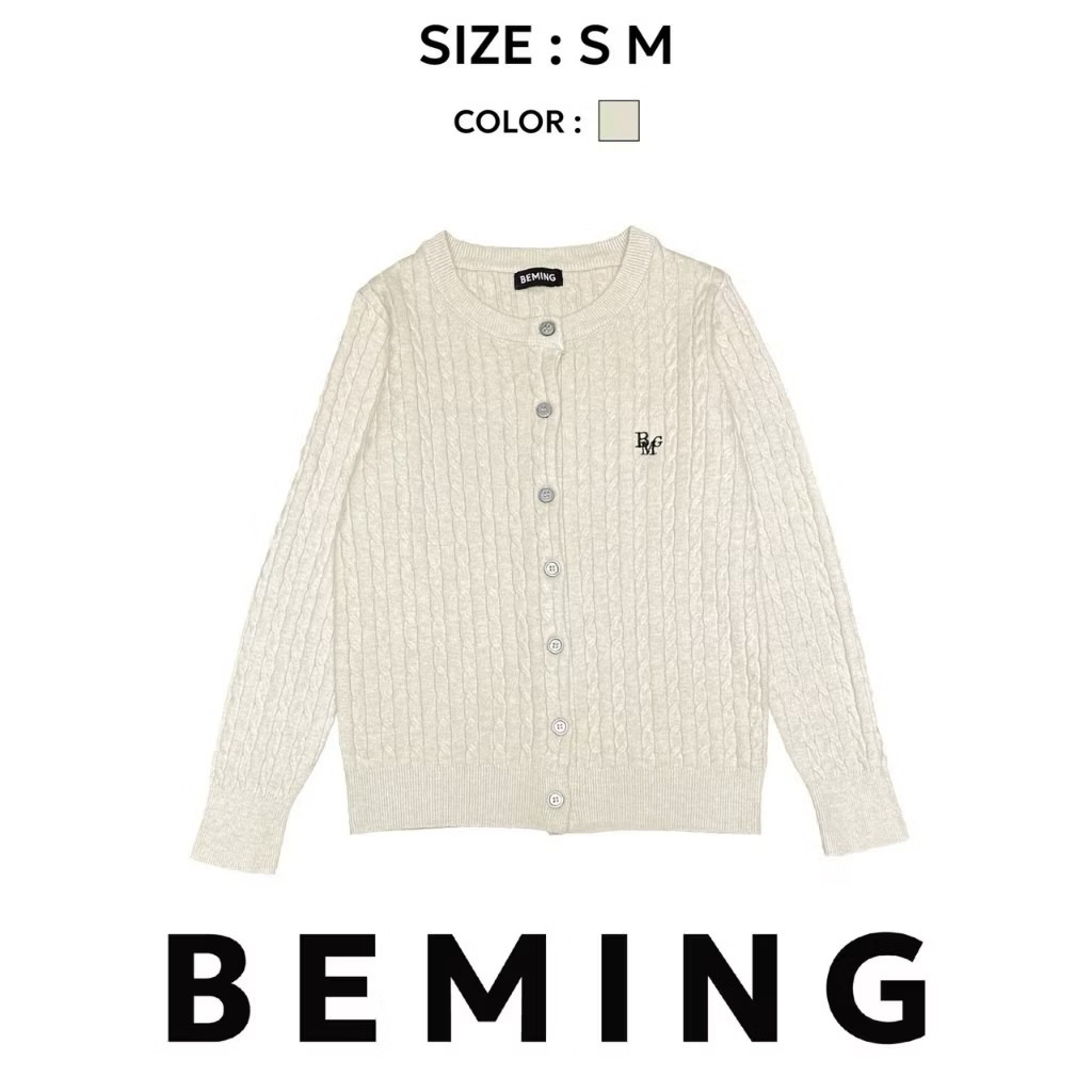 Beming.bkk - BMG Knit Cardigan สีครีมเข้ม size M