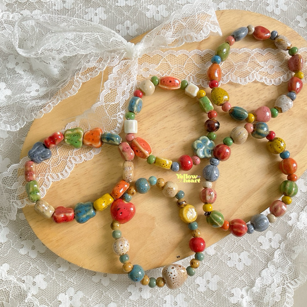 พร้อมส่ง 🥝 เติมของ+อัพเดตลายใหม่ห้ายแล้ววว 🏝️~colorful beaded bracelet~ กำไลข้อมือโคตรจะสีสันรวมมิตรสวยสะกดจิต🍯!!