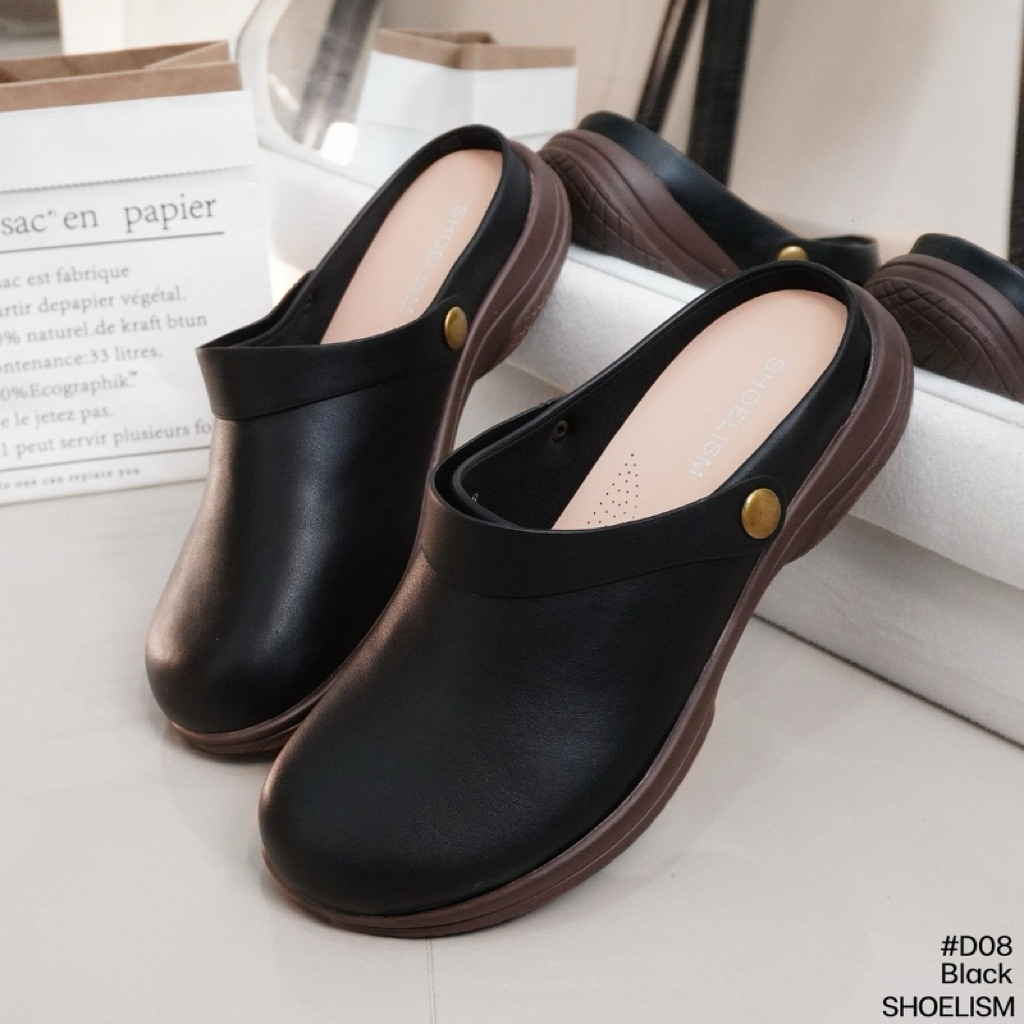 รองเท้าลำลองเปิดส้น (SS D08)  หนังนุ่มเด้ง พร้อมซับด้านใน