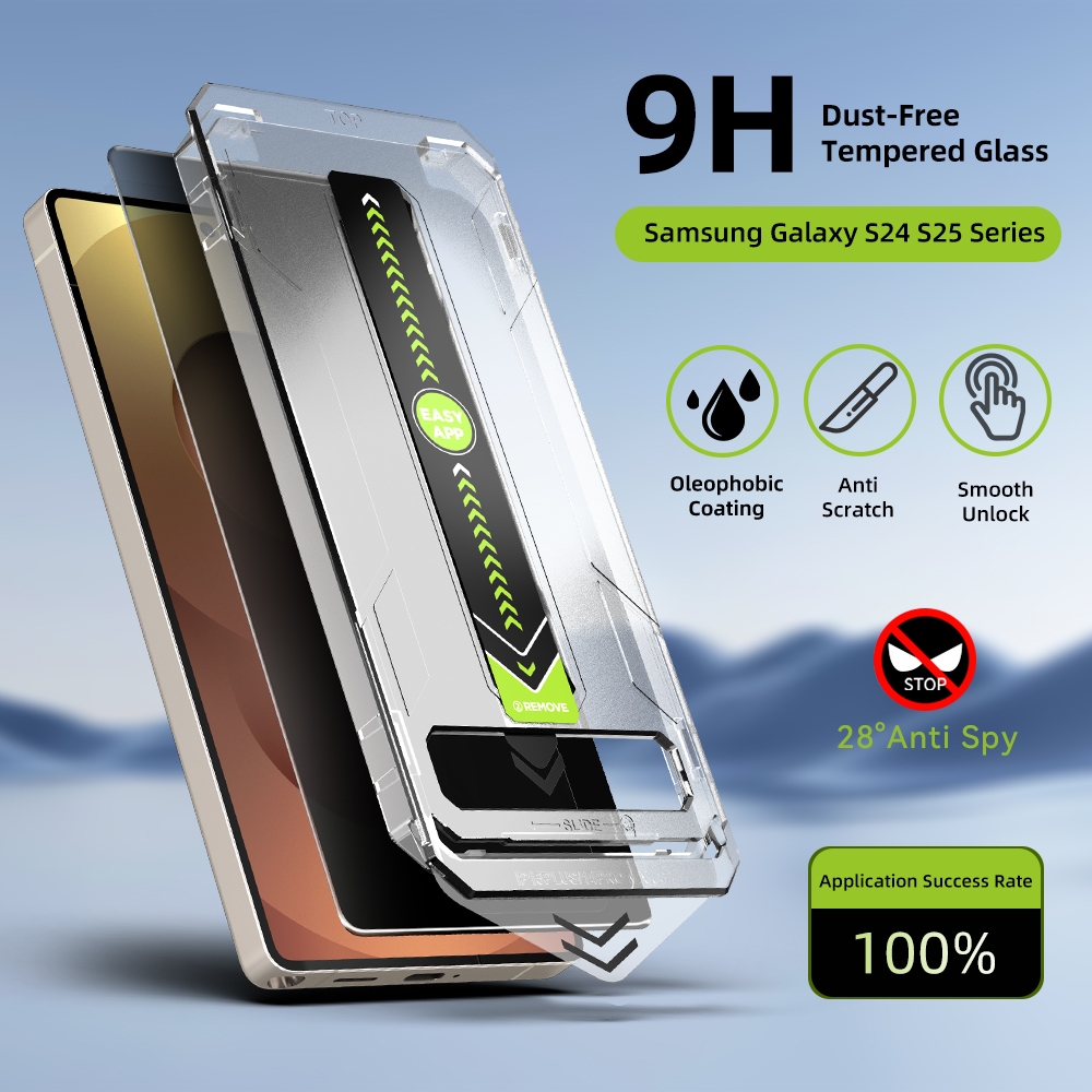 ฟิล์มนิรภัย Samsung Galaxy S25 Ultra/S24 กันรอยเต็มจอ ป้องกันการส่องมอง ปลดล็อคลายนิ้วอัลตราโซนิก ชัดระดับ HD