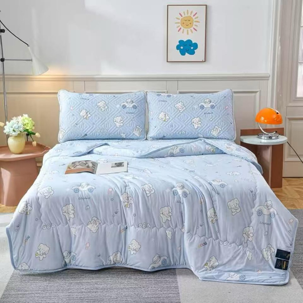 ผ้าห่มไหมน้ำแข็ง 7*8ฟุต215*235cmห่มเย็นสบาย เนื้อผ้าอย่างดี ใช้งานได้ดี - รูปที่ 5