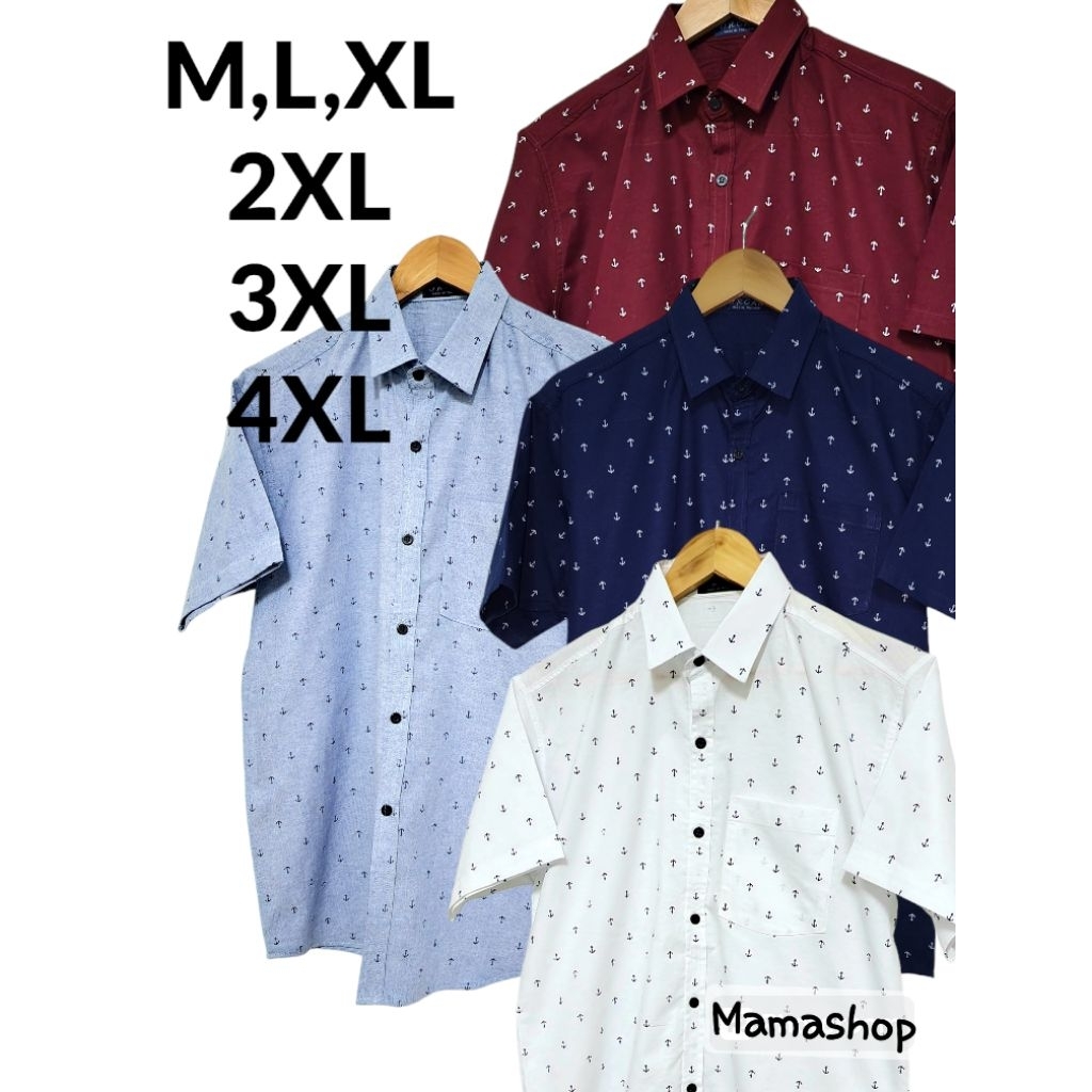 ลายสมอ Size M - 4XL ( รอบอก 40-56 นิ้ว) เสื้อเชิ๊ตพิมพ์ลาย เชิ้ตลำลอง ผ้า Oxfords สินค้าพร้อมส่ง ส่งจาก กทม.