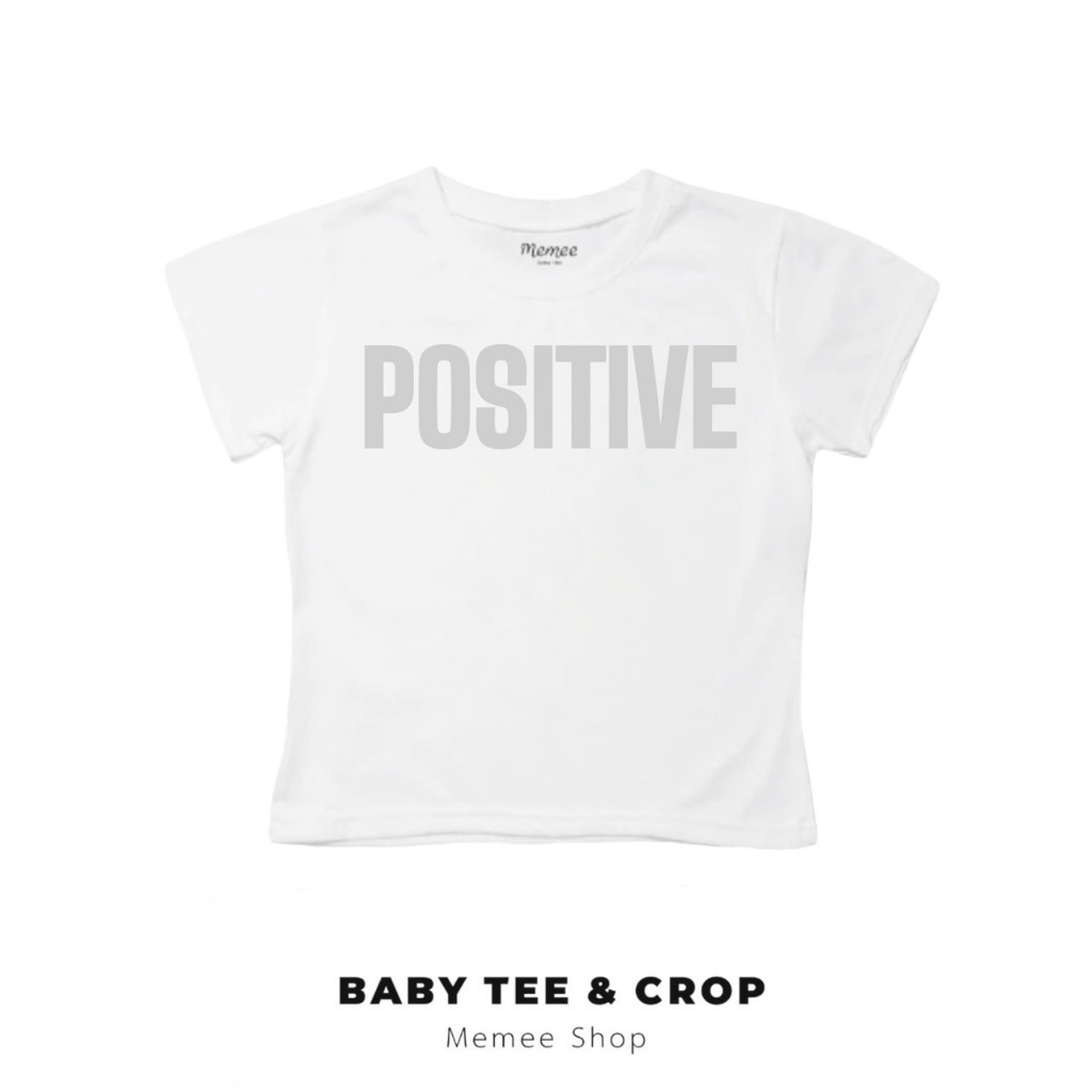 สินค้าใหม่~Memee ~ เสื้อยืดผ้าคอตตอน Baby Tee เสื้อผู้หญิง(POSITIVE) สินค้า