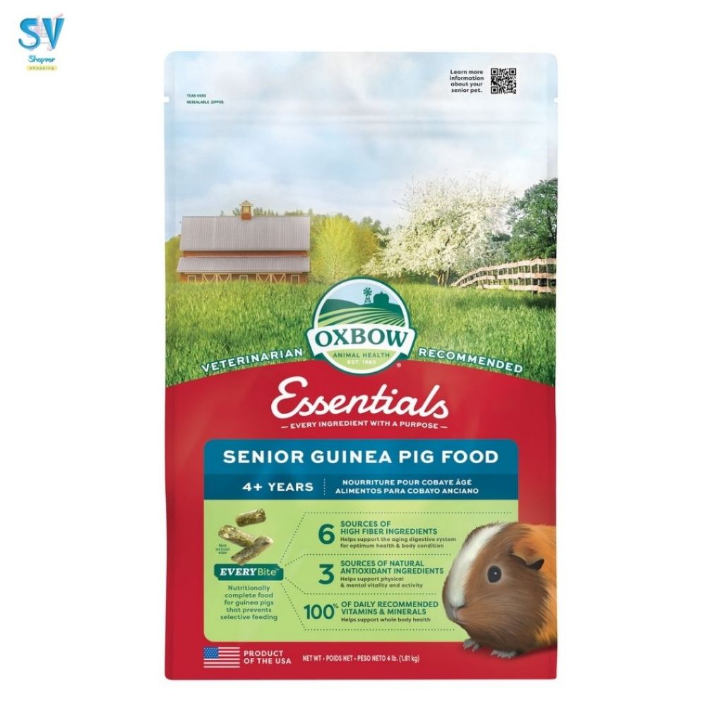 OXBOW SENIOR GUINEA PIG FOOD  4 LB. อาหารแกสบี้วัยชรา 1.81 กก.