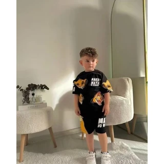 BB091 พร้อมส่ง ชุดเด็ก เซ็ตลูกชาย2ชิ้น ลายการ์ตูน เสื้อยืด+กางเกงขาสั้น หล่อสุดๆ