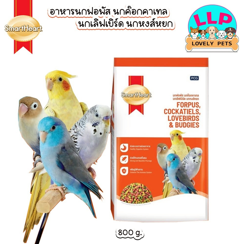 SmartHeart สมาร์ทฮาร์ท อาหารนกฟอพัส ขนาด 800 กรัม / SmartHeart Forpus 800g.