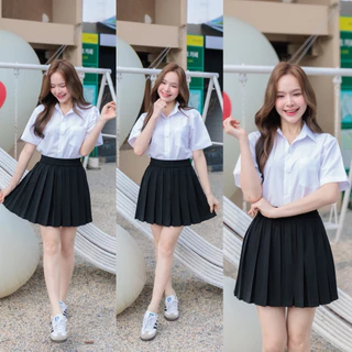 ♡กระโปรงพลีทนักศึกษา จีบเล็ก จีบใหญ่ จีบทวิส ความยาว 14-36 นิ้ว