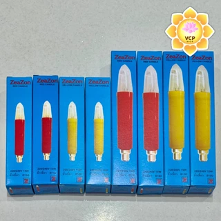หลอดเทียนไฟฟ้า (คู่) สีเหลือง/สีแดง ขั้วเขี้ยวB15D กำลัง15 W ไฟบ้าน 220V