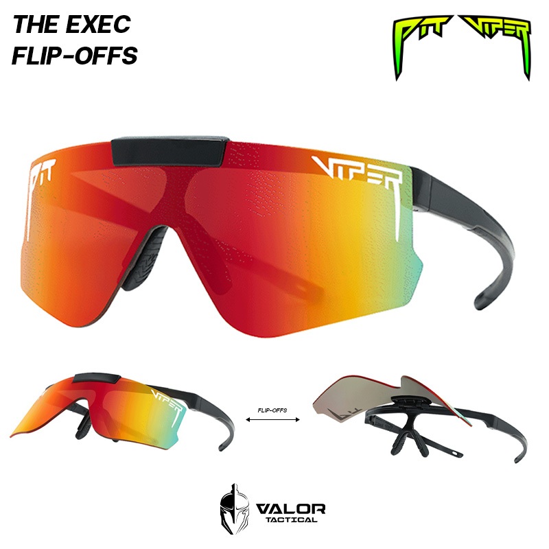 Pit Viper - The Exec Flip-Offs, Rainbow แว่นตากันแดด แบบพลิกขึ้นได้ สไตล์สปอร์ต สำหรับกิจกรรมกลางแจ้