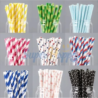 หลอดกระดาษ( Pack10/25ชิ้น) ย่อยสลายได้ หลอดดูดน้ำรักษ์โลก หลอดใช้แล้วทิ้ง(Paper Straw Biodegradable)