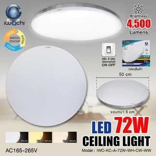 IWACHI โคมไฟติดเพดาน220V 24W 28W 32W 72W ทรงกลม รุ่นกันแมลง รุ่นปรับได้3สี รุ่นผิวลายดวงดาว รุ่นผิวเรียบ