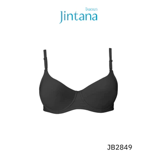Jintana เสื้อชั้นใน จินตนา รุ่น Basic รหัส JB2849 (มีโครง) สีดำ เสื้อในมีโครง ผ้านิ่ม ใส่สบาย ระบายอากาศ