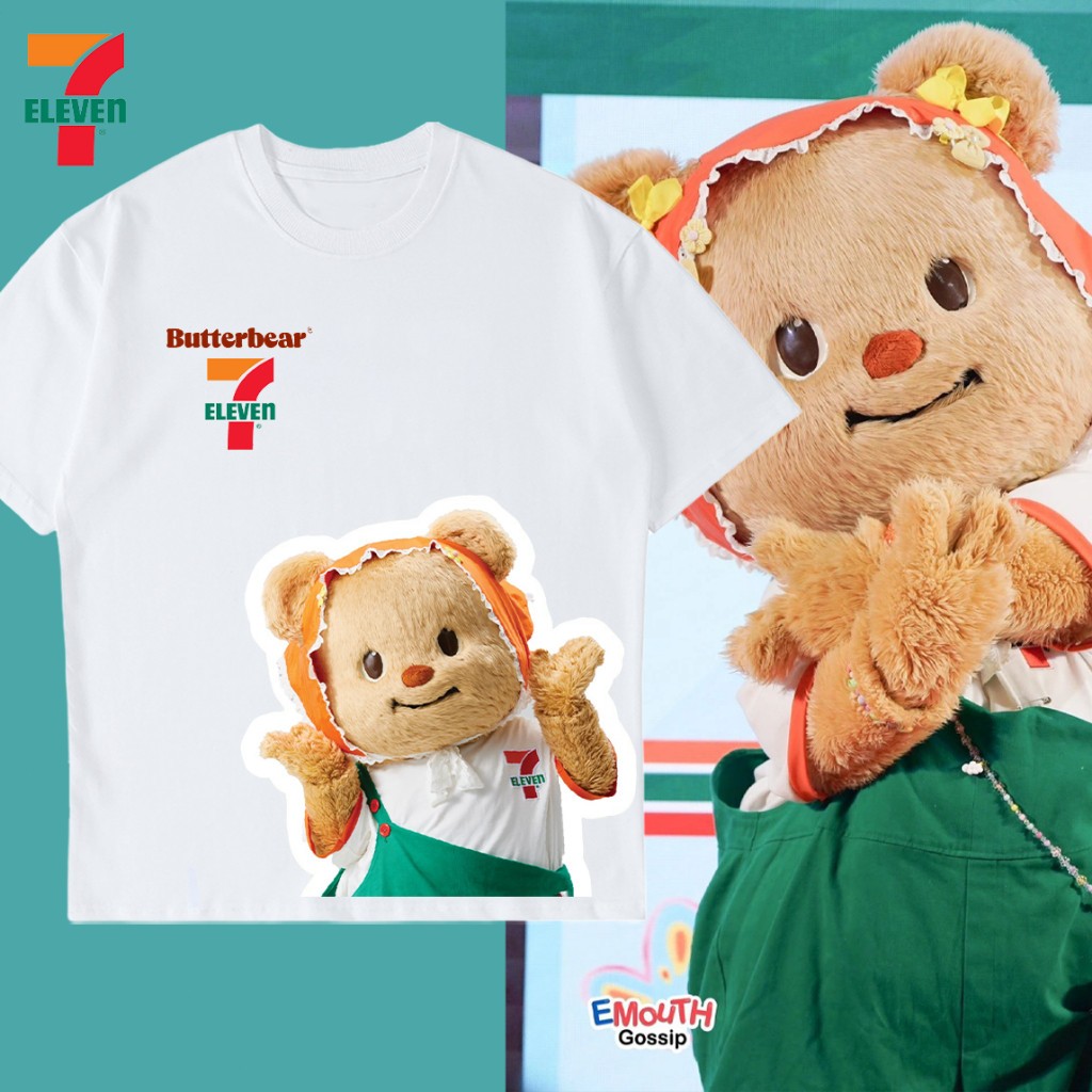 2568 เสื้อน้องหมีเนย หมีเนย 7 11 Seven Eleven x Butterbear ใส่สบาย ไม่หด ไม่ย้ ผ้าฝ้าย 100% T-R S-5XL