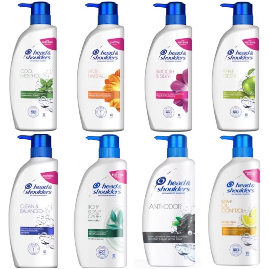 Head & Shoulders Shampoo 370 ml. เฮด แอนด์ โชว์เดอร์ แชมพู 370 มล. ยาสระผม แชมพูขจัดรังแค มีหลายสูตร