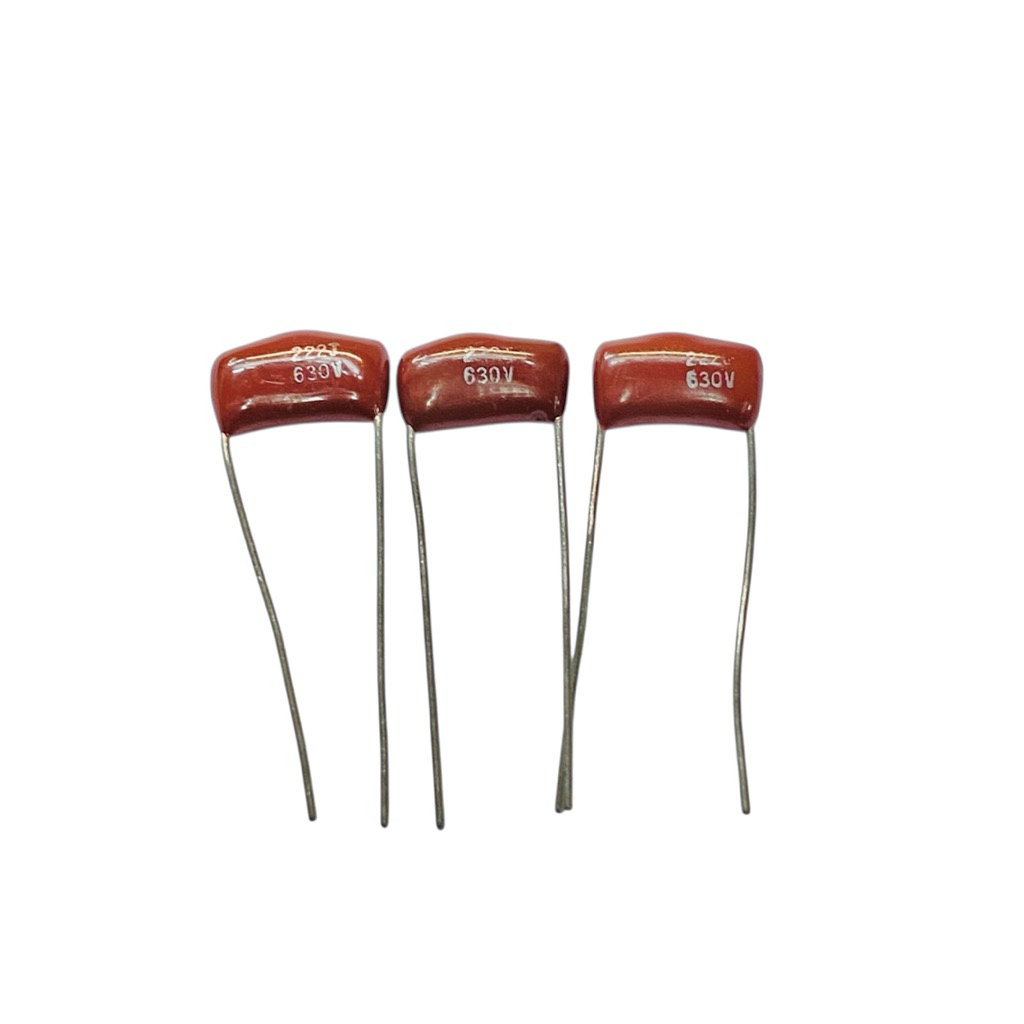 Mylar Capacitor 222J/630VDC (แพ็ค 5ชิ้น) ขา 10 mm คาปาซิเตอร์ไมล่า C ไมล่า ตัวเก็บประจุชนิดไมล่า