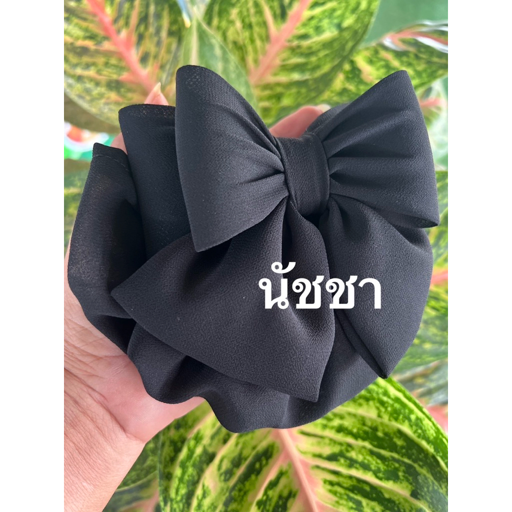 เน็ตติดผมผ้าชีฟองสีดำ