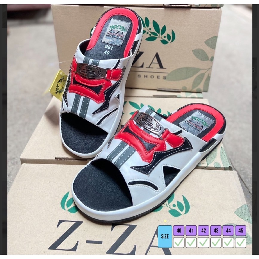 รองเท้าแตะ Z-ZA รองเท้าผู้ชาย สี แดง กรม  Size 40-45 รุ่น ZZA 981  (O5)