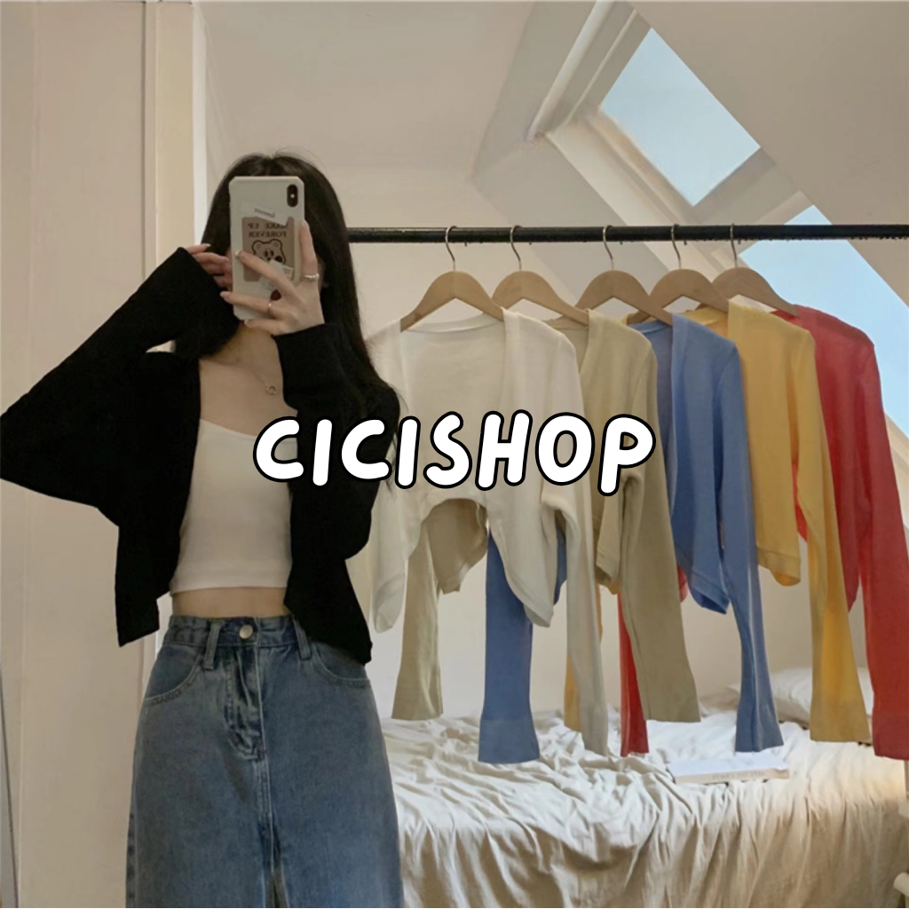 Cicishop(SALE J129)เสื้อคลุมคาร์ดิแกนแขนยาวไหมพรมผ้านิ่มใส่สบาย น่ารักอันยองมากก