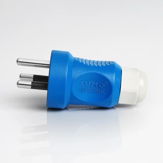 พาวเวอร์ปลั๊ก 3สาย 3ขา ปลั๊กตัวผู้ SUMO 2P+E 16A 220V มีขากราวด์ ป้องกันไฟฟ้ารั่ว IP44 ไม่ติดไฟ