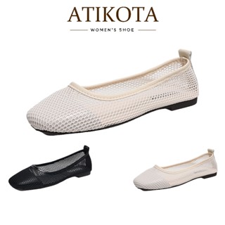 Atiktoa รองเท้าส้นแบนผู้หญิง แฟชั่น ทรงกลวง น้ำหนักเบา อเนกป…