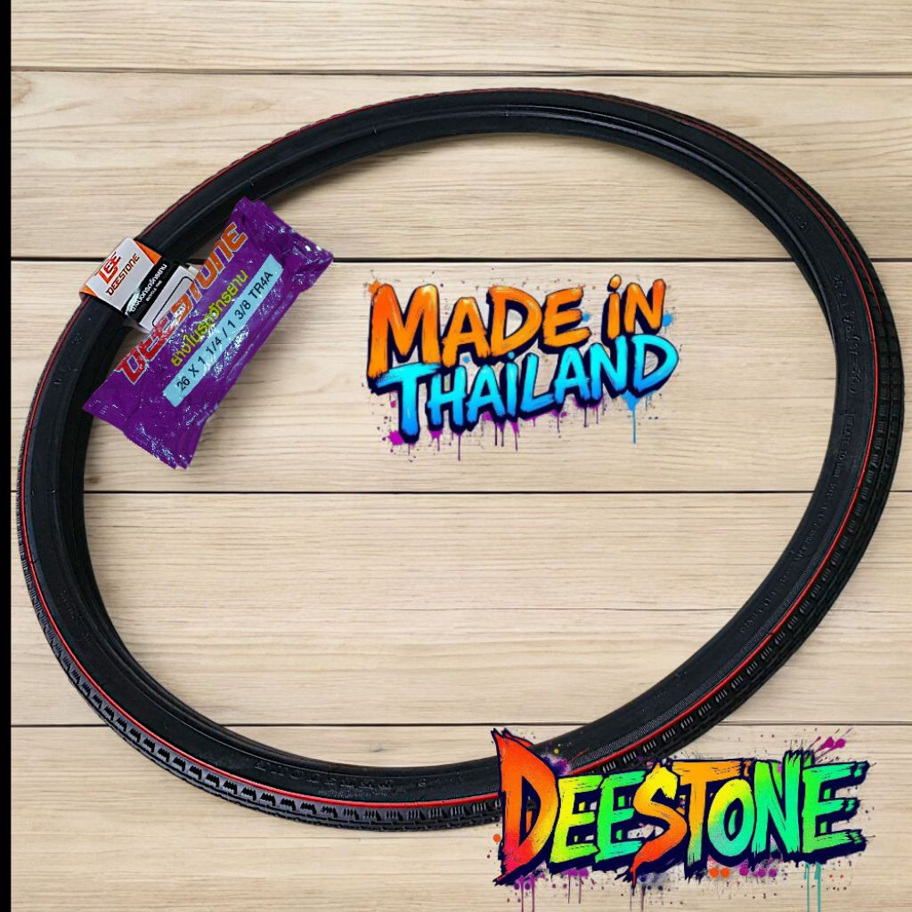 ยางจักรยานเบอร์ 26×1 3/8 Deestone สินค้าไทย                             (ไม่สามารถใส่แทน26x1.75หรือ26x1.90)