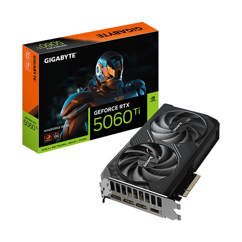 VGA(การ์ดจอ) GIGABYTE GEFORCE RTX 5060 TI WINDFORCE OC 8GB GDDR7 (GV-N506TWF2OC-8GD)