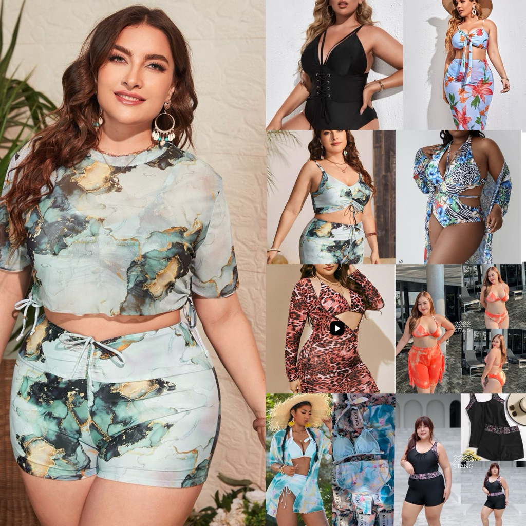 ชุดว่ายน้ำคนอ้วน ชุดว่ายน้ำสาวอวบ ชุดว่ายน้ำไซต์ใหญ่ ได้ทั้งชุด big size 0xl-4xlพร้อมส่งในไทย🇹🇭