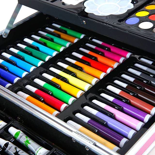 ชุดกล่องสี สีน้ำเด็กปากกาสีดินสอสี ชุดระบายสี 2 ชั้น 145 ชิ้น กล่องสีพาเลท ศิลปะสำหรับเด็ก