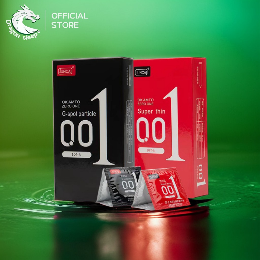 Juncai ถุงยางอนามัย 001 รุ่น G-spot particle และ thin ไซส์ 52+-2 กลิ่นวานิลลา