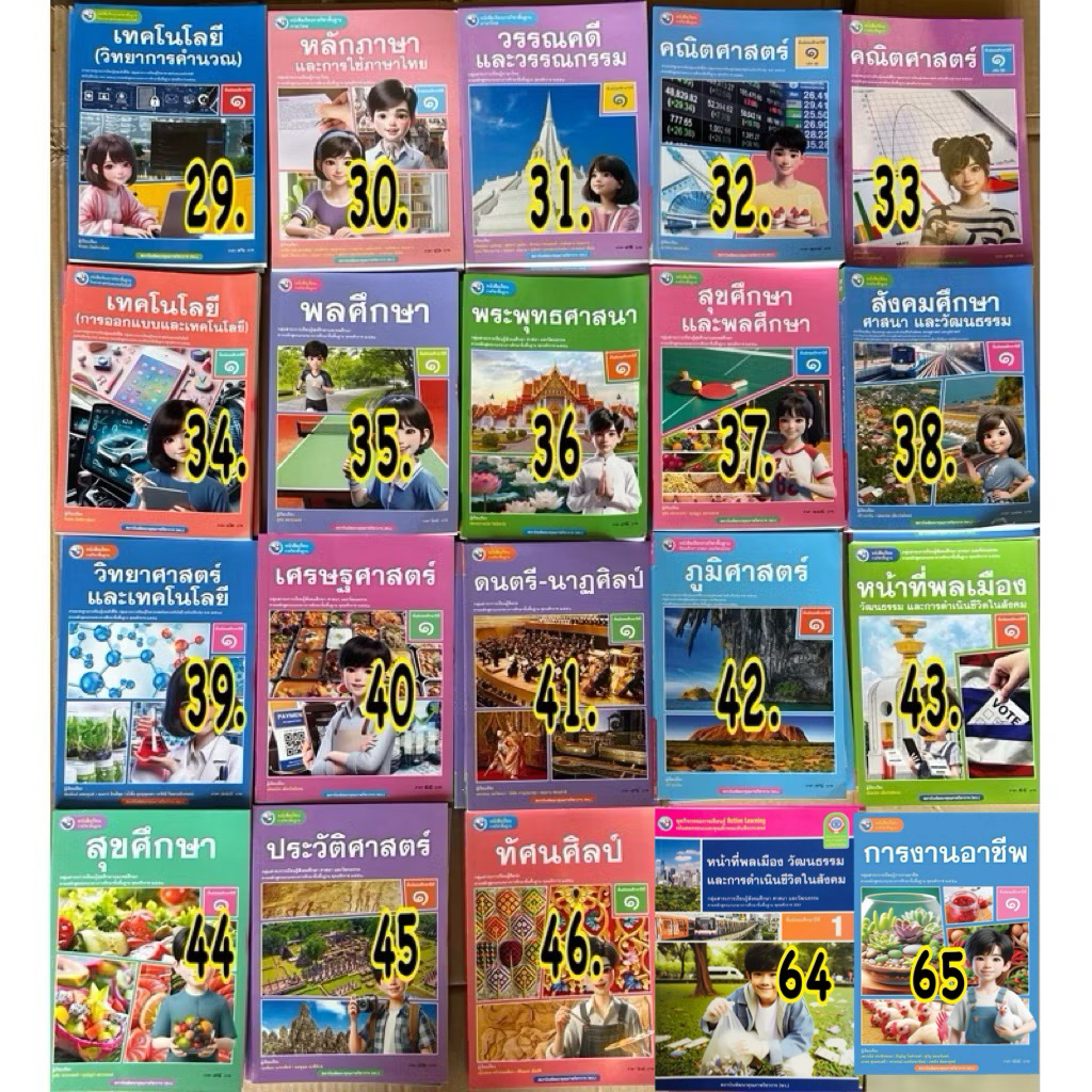 หนังสือเรียน แบบฝึกหัด กิจกรรม ม.1 ครบทุกวิชา ประวัติศาสตร์ ทัศนศิลป์ การงานอาชีพ เศรษฐศาสตร์ นาฏศิลป์ คณิตศาสตร์
